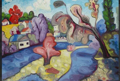naïf serbe paysage