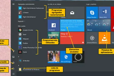 Menú Inicio en Windows 10