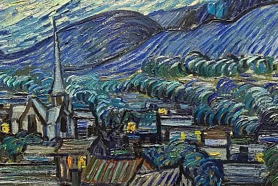 Van Gogh village la nuit