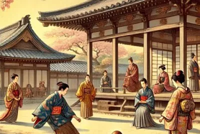 Heian-Era Courtyard and Kemari Game