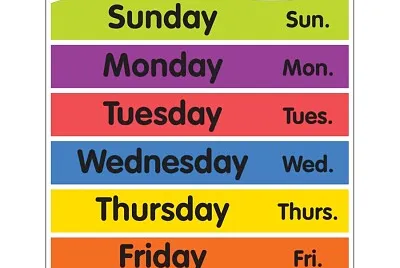 Days of the week jigsaw puzzle