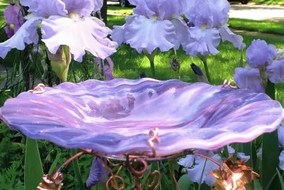 Lavender Garden Bird Bath