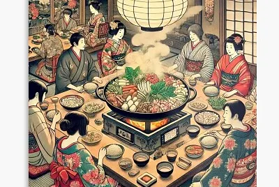 Traditional Hot Pot Feast - Japanese Food Art