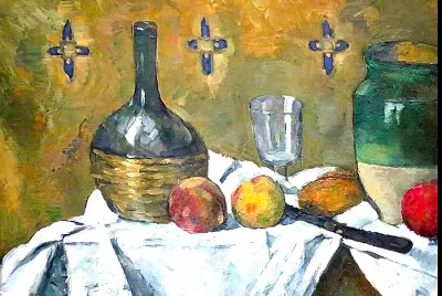Cézanne bouteille en osier