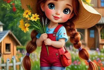 Girl with flowers