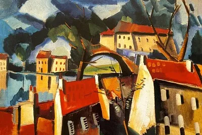 Vlaminck ville au bord de l 'eau et pont