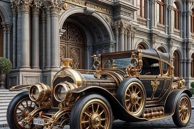 Antique Car Meets Futurism jigsaw puzzle