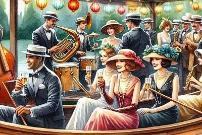 Party at the Boathouse 1920s jigsaw puzzle