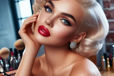 Marilyn Monroe posing in a makeup salon jigsaw puzzle