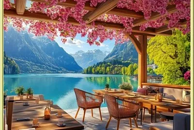 Détente au bord d 'un lac