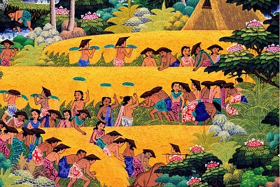 récolte du blé à Bali