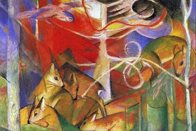 Franz Mark cerfs dans la forêt