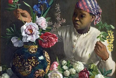 Bazille servante aux pivoines