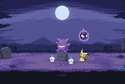 פאזל של Pokemon Ghost Types (Haunter, Litwick, Mimikyu)