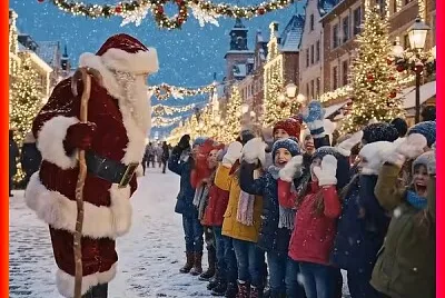 Papa Noël avec des enfants