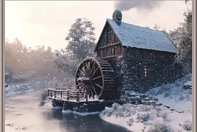 Moulin à eau en hiver