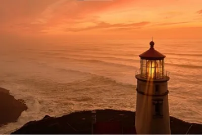 Atardecer en el faro