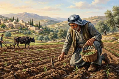 فلاح يزرع ارضه