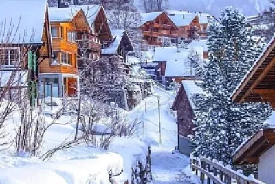 Nieve en Wengen-Suiza