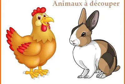 Poule et lapin à découper jigsaw puzzle