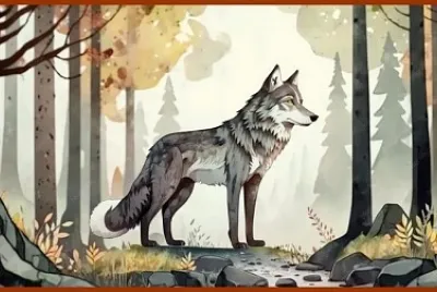 Loup dans les bois