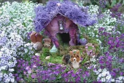 Dogs Garden Fairy Tale House
