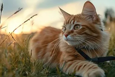 Gato viendo el atardecer