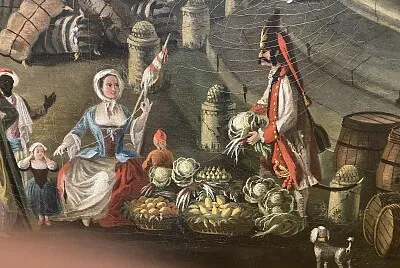marché sur le port au XVIIIème s