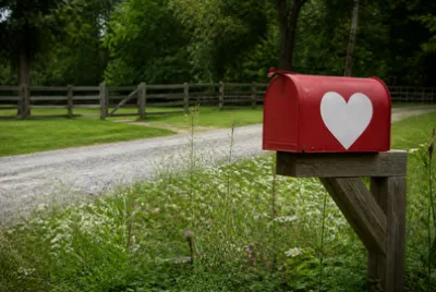 Painted Heart Mailbox