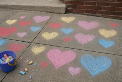 Sidewalk Chalk Hearts