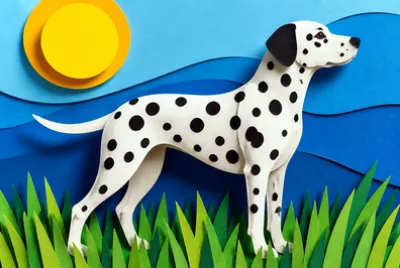 Papercut Standing Dog(grok)