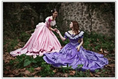 Happy Civil War Lady Joined By a Friend