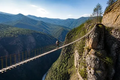 Afternoon Canyon Rope Bridge