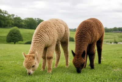 Meadow Alpacas Grazing(grok)