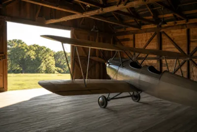 Morning Biplane Hangar