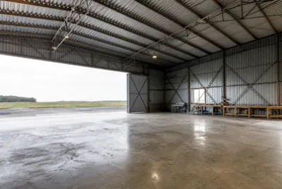 Overcast Empty Hangar