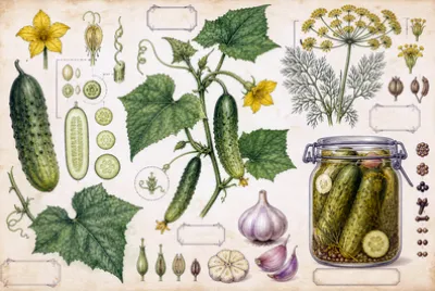 פאזל של Botanical Cucumber Dill(grok)