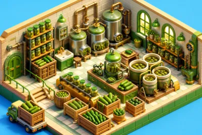 Isometric Pickle Kitchen(grok)