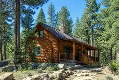 Pine Forest Log Cabin(grok)