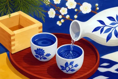 Gouache Sake Pour(grok)