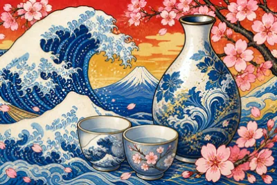 Ukiyo Sake Scroll(grok)