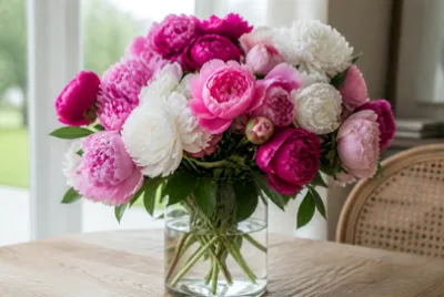 Peony Bouquet Vase(grok)