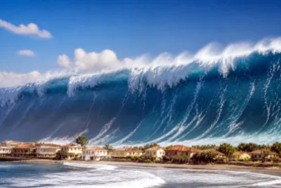 Tsunami Coastal Wave(grok)