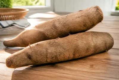 Whole Tubers Wooden Table(grok)