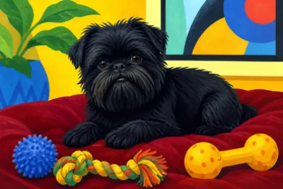Gouache Cushion Dog(grok)