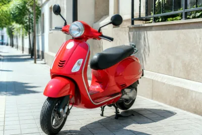 Red Scooter Sidewalk(grok)