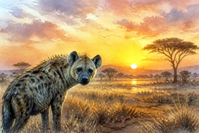 Dawn Savannah Hyena