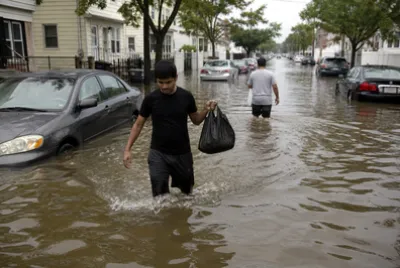 Flooded Street Cars(grok)