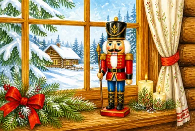 Folk Nutcracker Sill