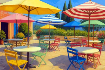 Midday Cafe Umbrellas